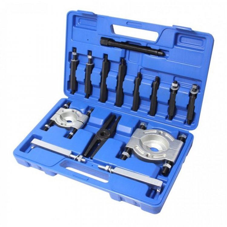 Набор съемников комбинированный(сегментного типа:30-50;50-75;двухлапый:40-115)14пр.в кейсе