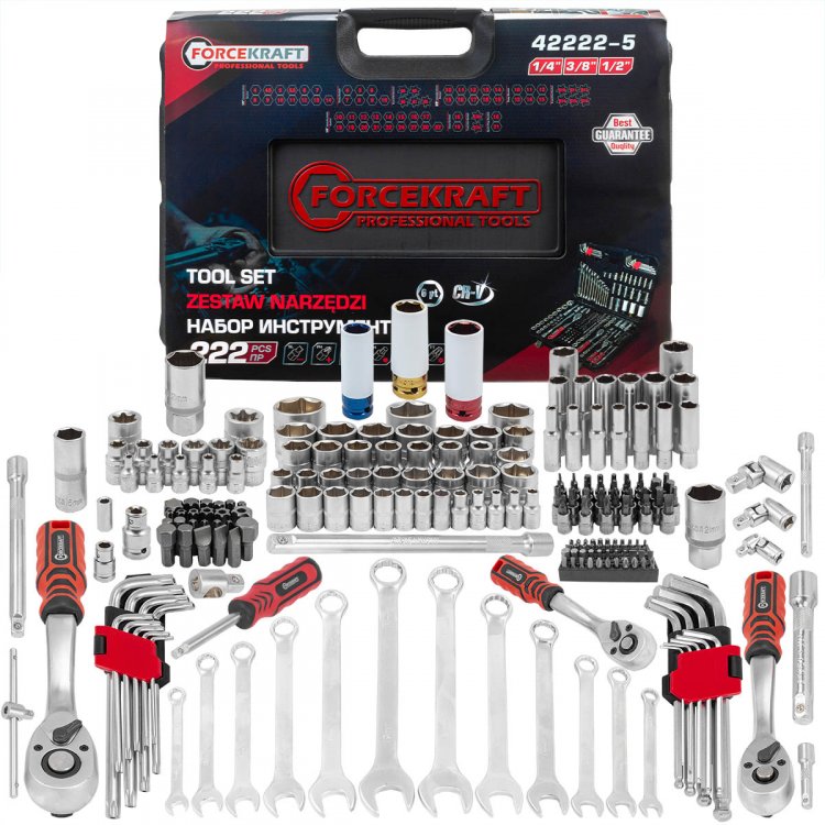 Набор инструментов 222 пр.1/4''3/8''1/2''(6-гр.)(4-32мм) Набор инструментов 222 пр.1/4''3/8''1/2''(6-гр.)(4-32мм)