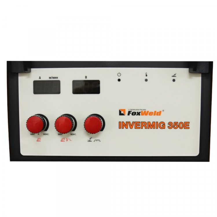 Сварочный полуавтомат Invermig 350E с отдельным МП  - Индустриальный 350А полуавтомат c синергетическим управлением 2-в-1. Сварочный ток 30-350 (MIG), 40-350(MMA). ПВ 100%. Напряжение 400В. Вес с упаковкой 62 кг. Комплектация: источник, МП, рукав газ