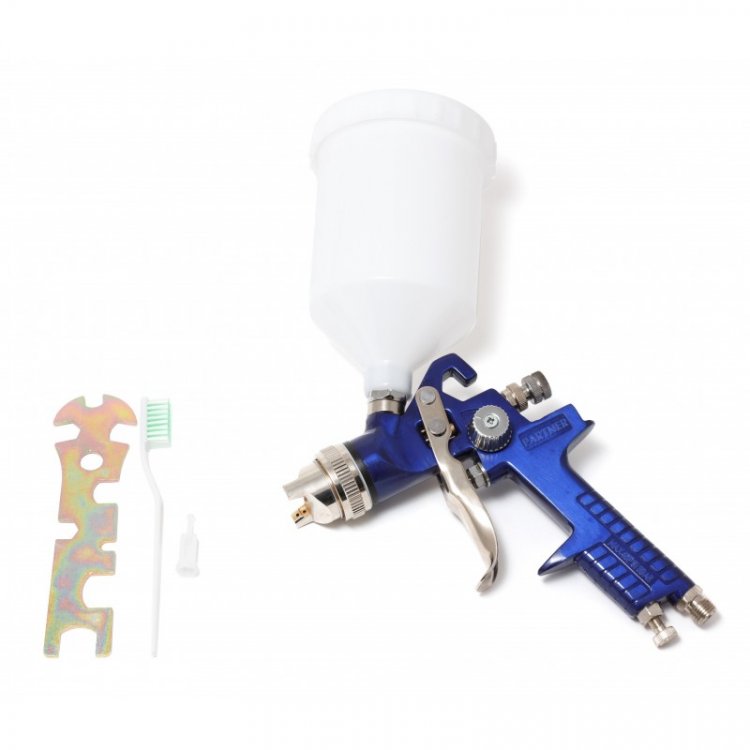 Краскораспылитель с верхним пластиковым бачком (бачок 600мл, сопло 2.0мм, 3.5bar, 70-100 л/мин, присоед. резьба 1/4") Краскораспылитель с верхним пластиковым бачком (бачок 600мл, сопло 2.0мм, 3.5bar, 70-100 л/мин, присоед. резьба 1/4")