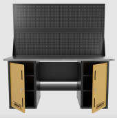 Верстак двухтумбовый с двумя экранами, желтый 1800*700 Garopt, GT1800DDPP2.yell Верстак двухтумбовый с двумя экранами, желтый 1800*700 Garopt, GT1800DDPP2.yell