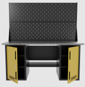Верстак двухтумбовый с двумя экранами, желтый 1800*700 Garopt, GT1800DDPP2.yell
