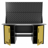 Верстак двухтумбовый с двумя экранами, желтый 1800*700 Garopt, GT1800DDPP2.yell