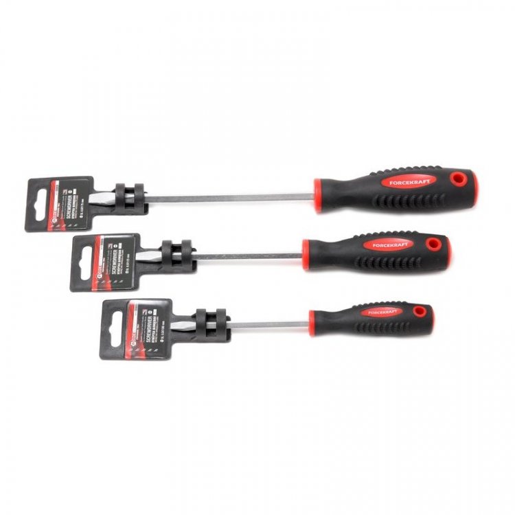 Отвертка шлицевая магнитная "Profi" S2 SL8.0х150мм, в пластиковом держателе