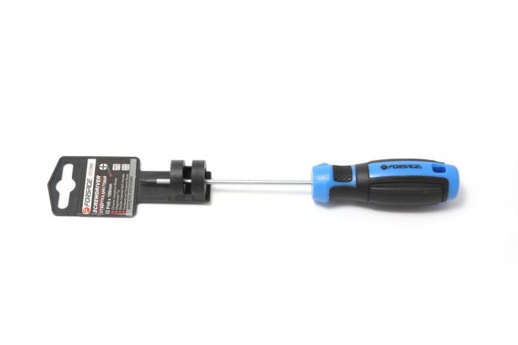 Отвертка крестовая магнитная PH0х100мм, на пластиковом держателе Отвертка крестовая магнитная PH0х100мм, на пластиковом держателе