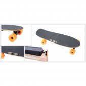 Электроскейт(150Вт;24В;до 120кг;max скорость-15км/ч;пробег на одном заряде-до 10 км;электронный тормоз;bluetooth пульт ду; Øободов - 2";вес 
3,6кг)