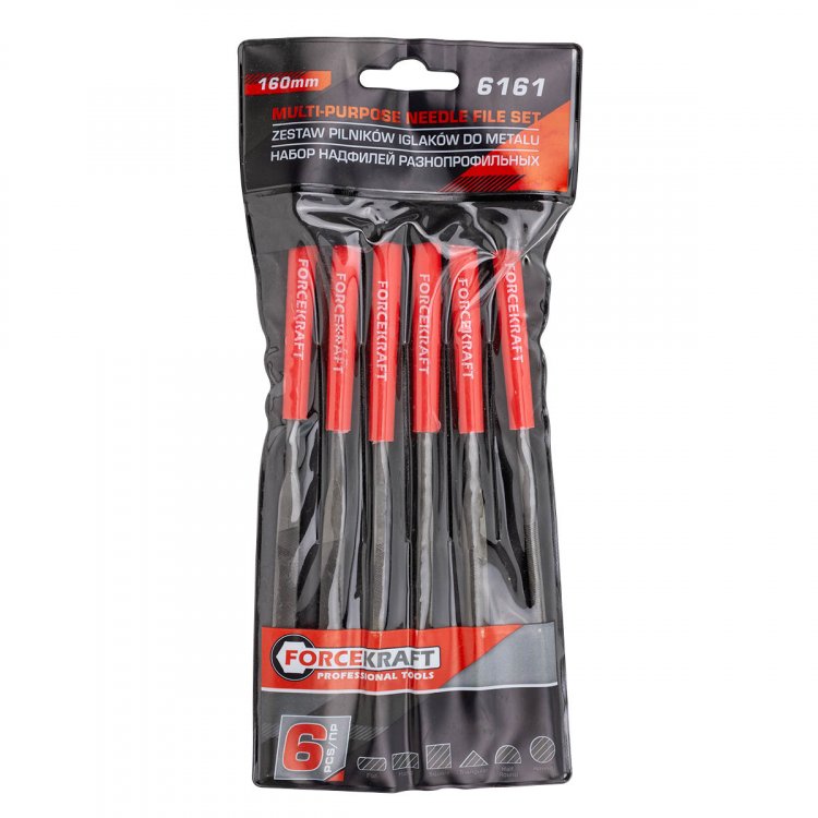 Набор надфилей разнопрофильных 6пр.(L-160мм,Ø4мм),в блистере