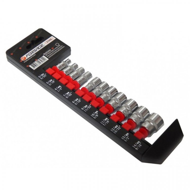 Набор головок универсальный профиль 11пр.,1/4"(4-14мм-5/32",3/16",1/4",9/32",5/16",11/32",3/8",7/16",15/32",1/2",9/16"), на пластиковом держателе Набор головок универсальный профиль 11пр.,1/4"(4-14мм-5/32",3/16",1/4",9/32",5/16",11/32",3/8",7/16",15/32",1/2",9/16"), на пластиковом держателе