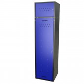 Шкаф для раздевалок GT205SHP.BLUE (500мм х 500мм х 1936мм) СИНИЙ . Секция для обуви, двойная секция для курток с перекладиной под вешалки, верхняя антресоль с отдельным замком для головных уборов и сумок (3)
