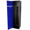 Шкаф для раздевалок GT205SHP.BLUE (500мм х 500мм х 1936мм) СИНИЙ . Секция для обуви, двойная секция для курток с перекладиной под вешалки, верхняя антресоль с отдельным замком для головных уборов и сумок (3)