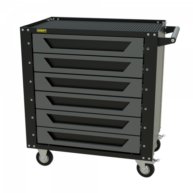 Gt6.grey Тележка инструментальная Garopt 6 ящиков СЕРАЯ, Серия "Low-cost"