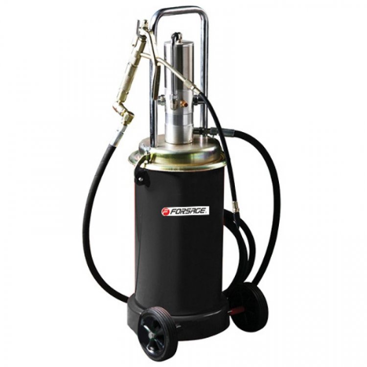 Пневматический перекатной нагнетатель смазки под закладку 17кг(50:1, производительность: 0-0.8 л/мин, давление смазки: 400bar) Пневматический перекатной нагнетатель смазки под закладку 17кг(50:1, производительность: 0-0.8 л/мин, давление смазки: 400bar)