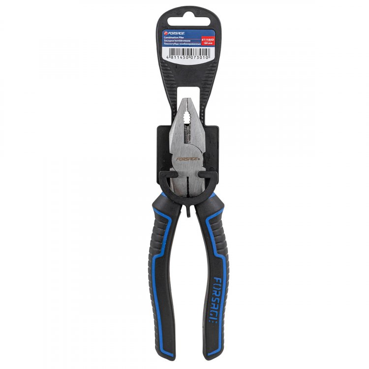 Плоскогубцы комбинированные 180мм, на пластиковом держателе