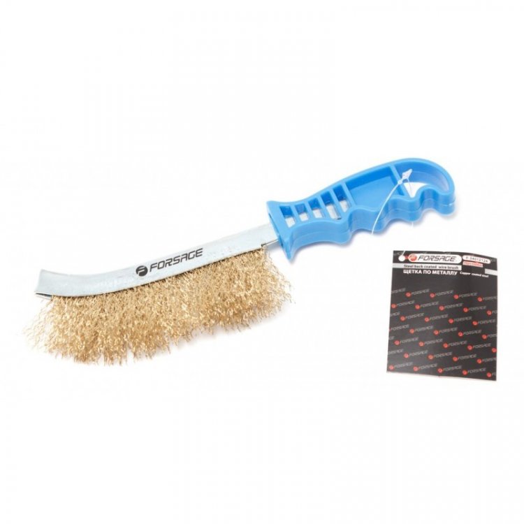 Щетка по металлу ручная в железном корпусе с пластиковой рукояткой (медь) Щетка по металлу ручная в железном корпусе с пластиковой рукояткой (медь)