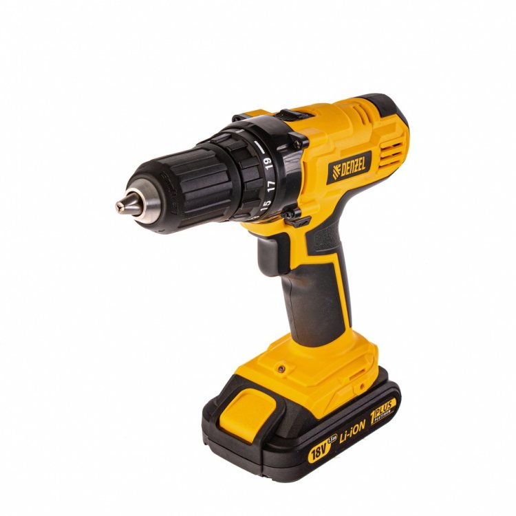 Дрель-шуруповерт аккумуляторная CDL-IB-18-02, Li-Ion, 18 В, 2 акк.// Denzel