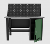 Верстак однотумбовый с экраном 1400*700 GAROPT зеленый, GT1400STDPP.green