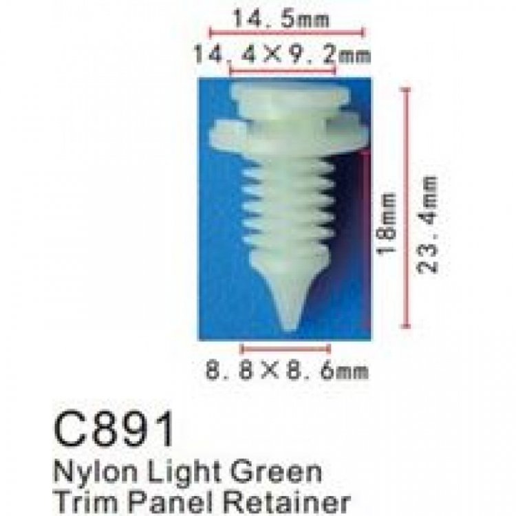 Клипса для крепления внутренней обшивки а/м Крайслер пластиковая (100шт/уп.)