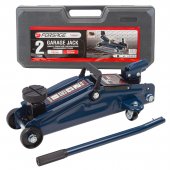 Домкрат подкатной  гидравлический 2 т с вращающейся ручкой 180 градусов(h min 140мм, h max 340мм,вес 10 кг) с резиновой накладкой в кейсе