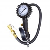 Пистолет для подкачки шин с аналоговым манометром и шлангом Profi+набор аксессуаров(0-7bar,колпачки-4шт,ниппеля-4шт,фум лента)