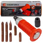 Отвертка ударная с набором бит и адаптером 8пр. Отвертка ударная с набором бит и адаптером 8пр.