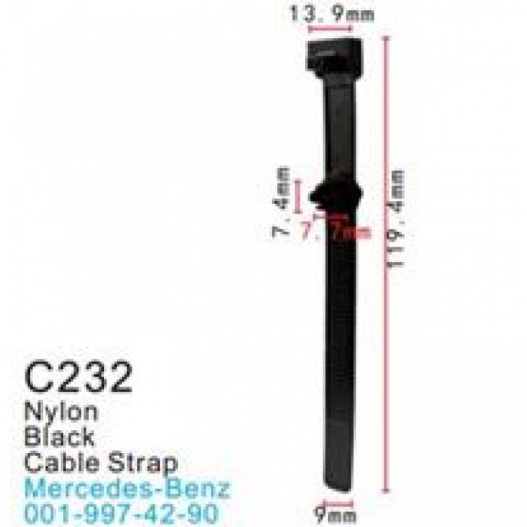 Клипса для крепления внутренней обшивки а/м Мерседес пластиковая (100шт/уп.)