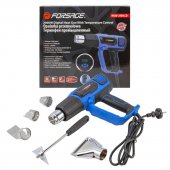 Фен промышленный электрический с дисплеем и насадками (220В,50/60Гц,2000Вт, 60-600С°, 300-500л/мин,класс защиты-двойная изоляция)