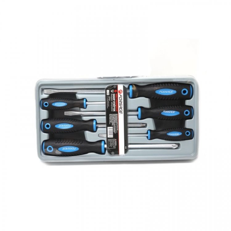 Набор отверток магнитных "Profi" S2, 6пр. (PH:1x75, 2x100, 3x150мм; SL 5.5х100, 6.5х150, 8х175мм)в лотке