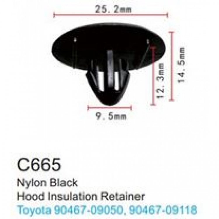 Клипса для крепления внутренней обшивки а/м Тойота пластиковая (100шт/уп.) Клипса для крепления внутренней обшивки а/м Тойота пластиковая (100шт/уп.)