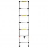 Лестница телескопическая односекционная (0.7-2.0м,6ступенек, max нагрузка 150кг, вес 5,6кг)