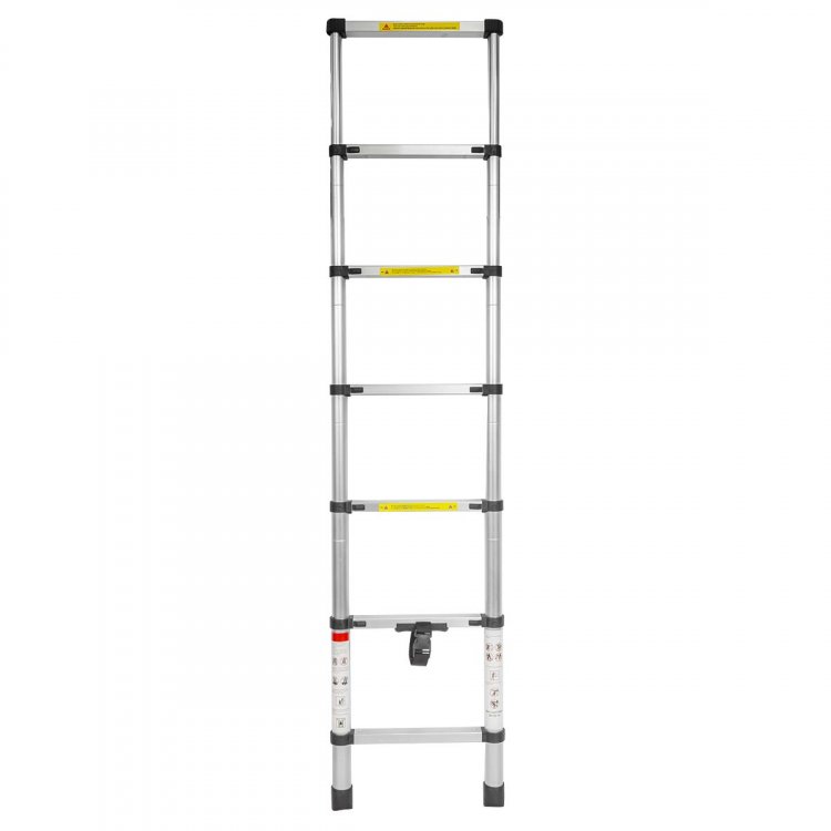 Лестница телескопическая односекционная (0.7-2.0м,6ступенек, max нагрузка 150кг, вес 5,6кг)