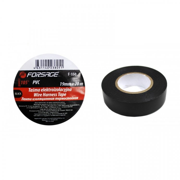 Лента изоляционная термостойкая 105°C  19мм x 20м (черная)