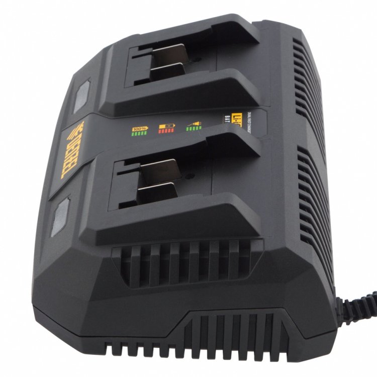 Устройство зарядное для аккумуляторов IBC-18-3.0-2, Li-Ion, 18В, 3,0 А, для двух батарей // Denzel