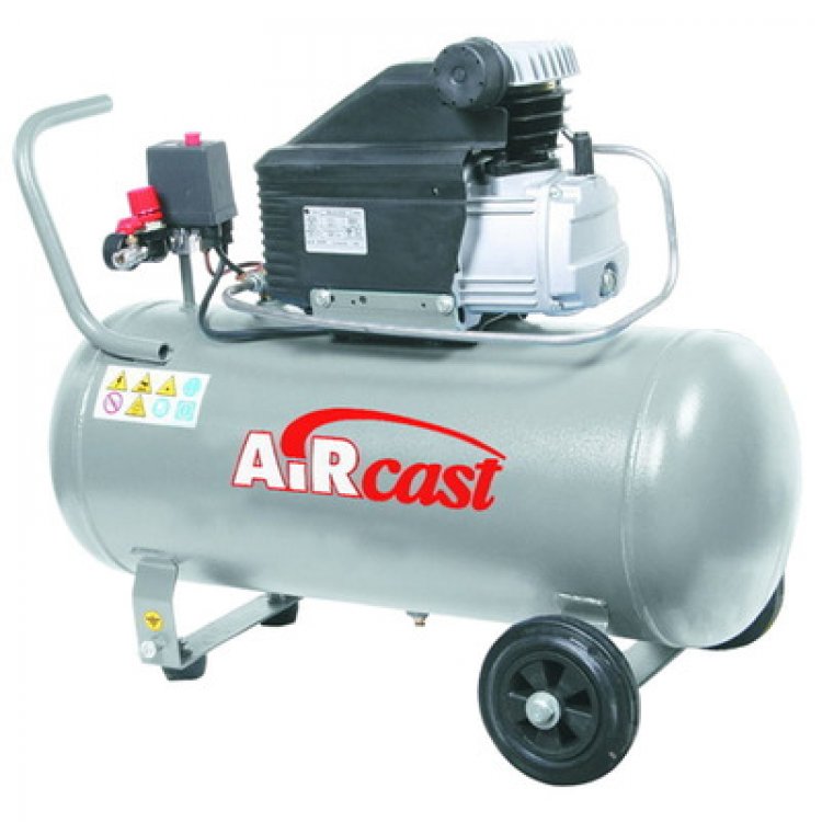 Компрессор поршневой  с прямым приводом (бытовая серия) 50.J1047B REMEZA (Белоруссия): 200 л/мин., 8 бар, ресивер 50 л., 1,5 кВт, 220В, габариты без упак. 840х435х680 мм, 39 кг.