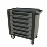 GTS6.grey Тележка инструментальная Garopt 6 ящиков СЕРАЯ, центральный замок, увеличенные колеса, доводчики,  GAROPT Серия "Standart"