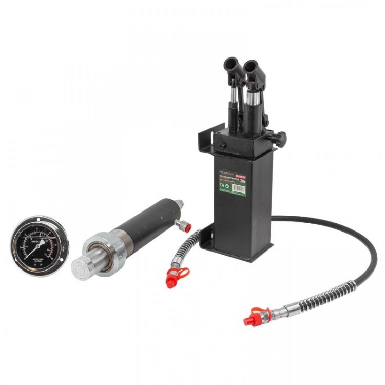 Цилиндр гидравлический для пресса 20т в комплекте со станцией гидравлической и манометром