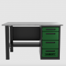 Верстак однотумбовый 4 ящика зеленый 1400*700 Garopt, GT1400STY4.green