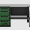 Верстак однотумбовый 4 ящика зеленый 1400*700 Garopt, GT1400STY4.green