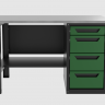Верстак однотумбовый 4 ящика зеленый 1400*700 Garopt, GT1400STY4.green