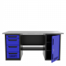 Верстак двухтумбовый дверь/4 ящиков, синий 1800*700 Garopt, GT1800DY4.blue