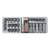 1/2" Набор головок Е-профиль и головок бит торкс 32пр. (Е10-Е24, Т50-Т70, М5-М16) в лотке