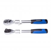 Трещотка реверсивная телескопическая с резиновой эргономичной ручкой 1/2"(L 300-440мм, 72зуб.) Трещотка реверсивная телескопическая с резиновой эргономичной ручкой 1/2"(L 300-440мм, 72зуб.)