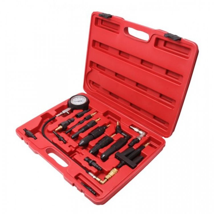 Тестер компрессии дизельного двигателя универсальный (имитатор свечи накаливания M12 x 1.25, M18 x 1.5, М10 х 1.0, M10 x 1.25; имитаторы форсунки  - 5