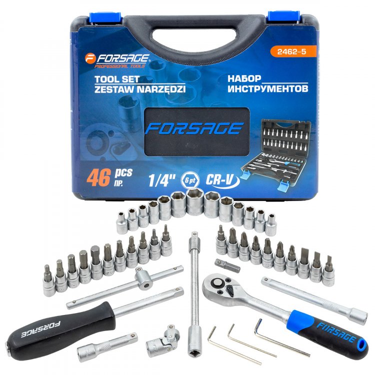 Набор инструмента 46пр. 1/4" (6-гран.)(4-14мм)