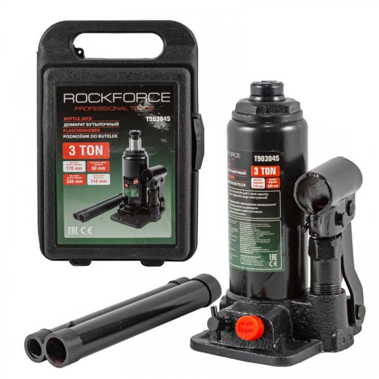 Домкрат бутылочный гидравлический с клапаном 3т (h min-180мм, h max-345мм, ход штока-105мм, ход винта-60мм) в кейсе Домкрат бутылочный гидравлический с клапаном 3т (h min-180мм, h max-345мм, ход штока-105мм, ход винта-60мм) в кейсе