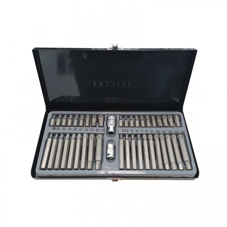 Набор бит с битодержателями, 42пр.10мм(75/30мм; TH:20,25,30,40,45,50,55,60,70; Ribe:М4,М5,М6,М7,М8,М9,М10,М11,М12,М13,М14),в метал. кейсе Набор бит с битодержателями, 42пр.10мм(75/30мм; TH:20,25,30,40,45,50,55,60,70; Ribe:М4,М5,М6,М7,М8,М9,М10,М11,М12,М13,М14),в метал. кейсе