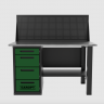 Верстак однотумбовый 4 ящика с экраном зеленый 1400*700 Garopt, GT1400STY4PP.green
