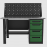 Верстак однотумбовый 4 ящика с экраном зеленый 1400*700 Garopt, GT1400STY4PP.green
