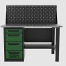 Верстак однотумбовый 4 ящика с экраном зеленый 1400*700 Garopt, GT1400STY4PP.green