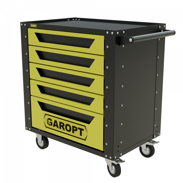 Gt5.yell Тележка инструментальная Garopt 5 ящиков ЖЕЛТАЯ, Серия "Low-cost"