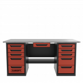 Верстак с ящиком двухтумбовый 5 ящиков /5 ящиков, красный 1800*700 GAROPT, GT1800Y1Y5Y5.red